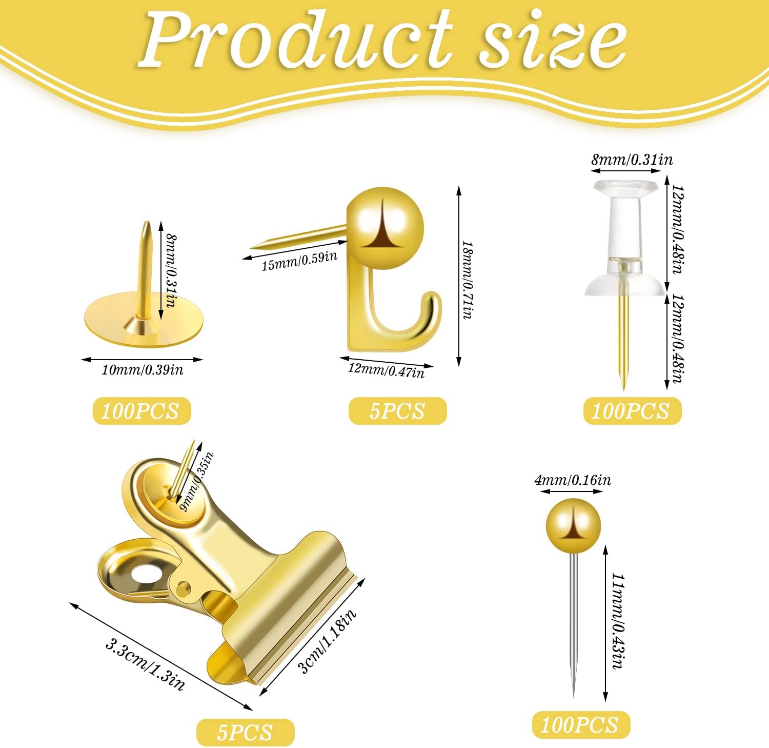 Juego de alfileres de empuje d - Binder Clip Assorted reseña y precio